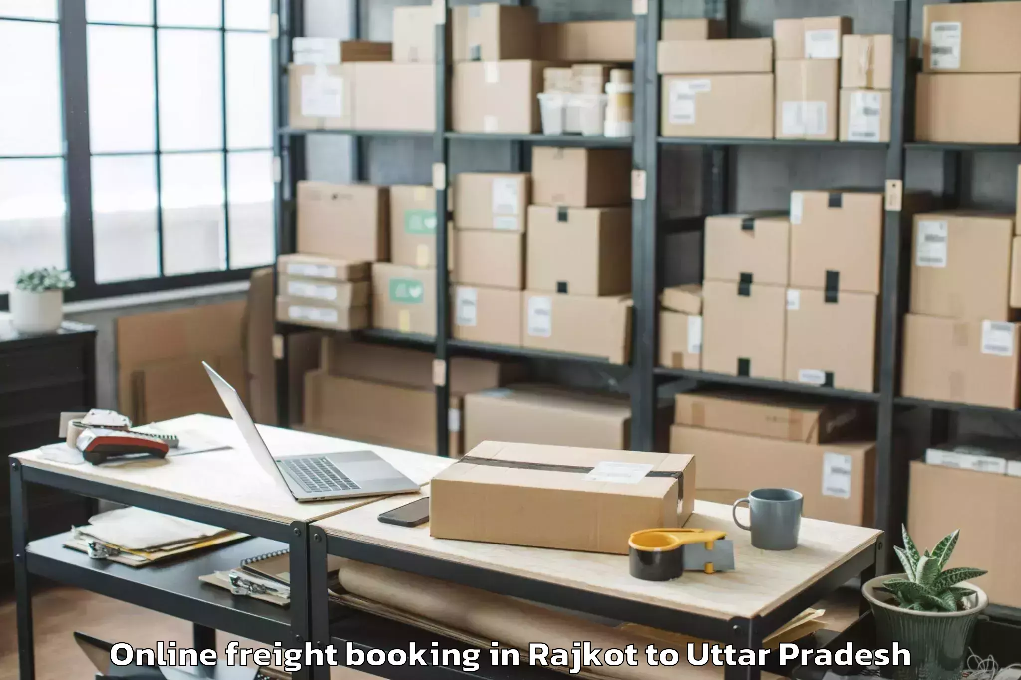 Hassle-Free Rajkot to Jhinjhak Online Freight Booking